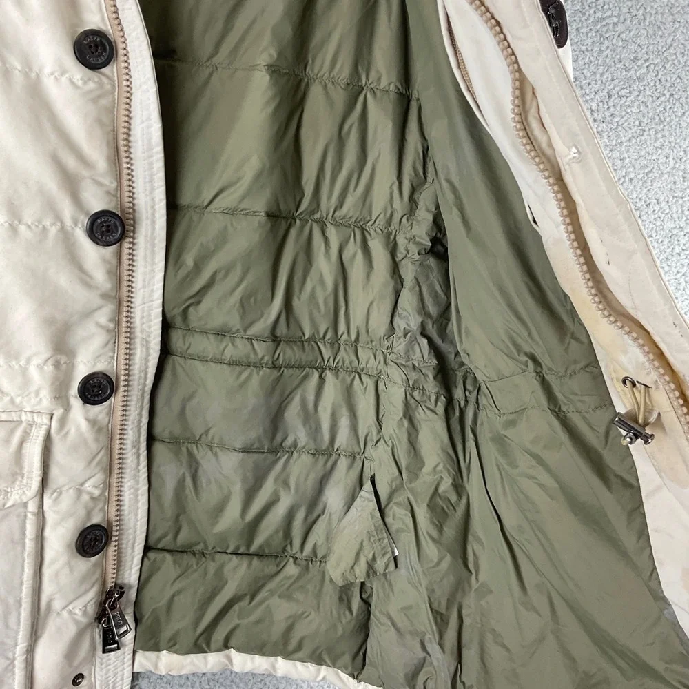 Polo Ralph Lauren Puffer Parka Mens XL‎ White Fair Stained Down Winter Jacket
